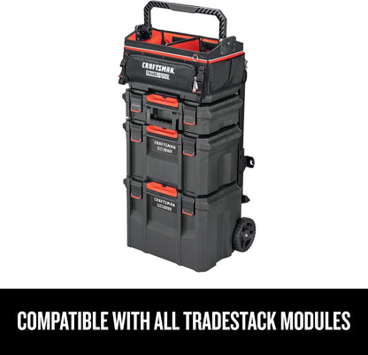  CRAFTSMAN Trade STACK CMST21451 Sac à Outils Avec Fermeture éclair, 56,8 Cm, Polyester, Noir/rouge