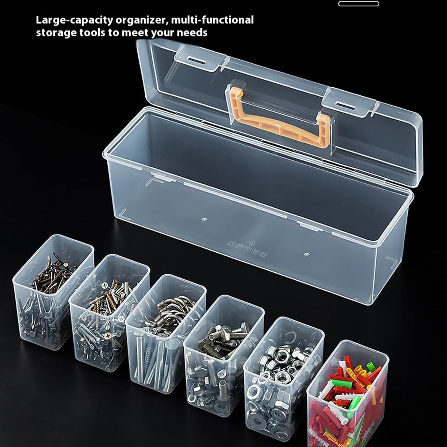  Boîte De Rangement Multifonction Portable Avec Compartiment Amovible Pour Voiture, Camping, Outils Ménagers, Solution De Rangement Compacte