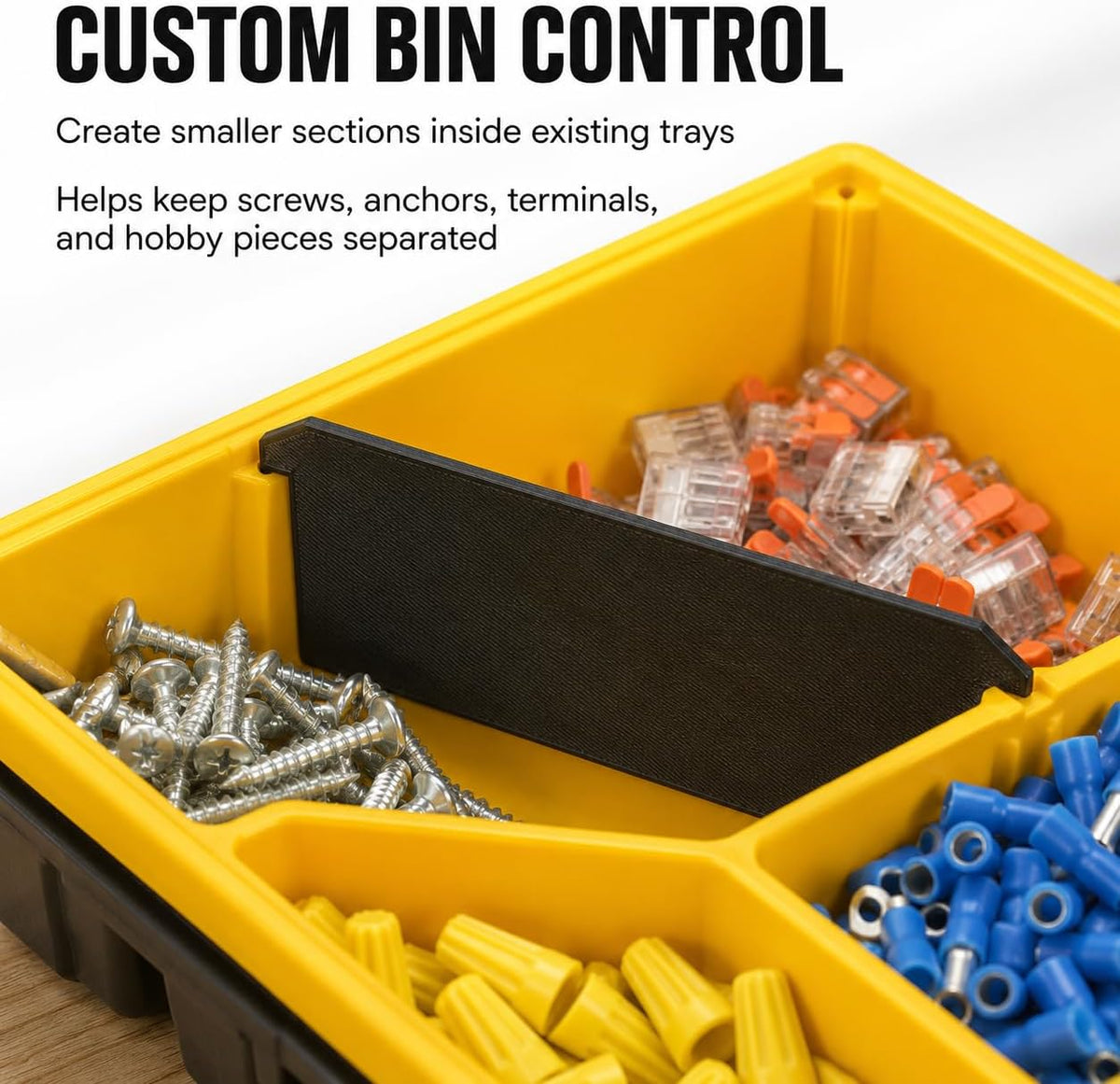  Sous-séparateurs De Rangement Compatibles Avec La Mallette à Outils Stanley Shallow Pro Parts – Inserts De Poubelle Ajustés Avec Précision | Lot De 3 Sections Personnalisées Pour Le Tri