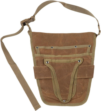  Sac Fourre-tout De Jardinage En Toile Cirée Avec Huit Compartiments Pour Outils Et Sangles Convertibles à Porter Comme Sac à Dos Ou à La Main Dans La Teinte Verte (vert)