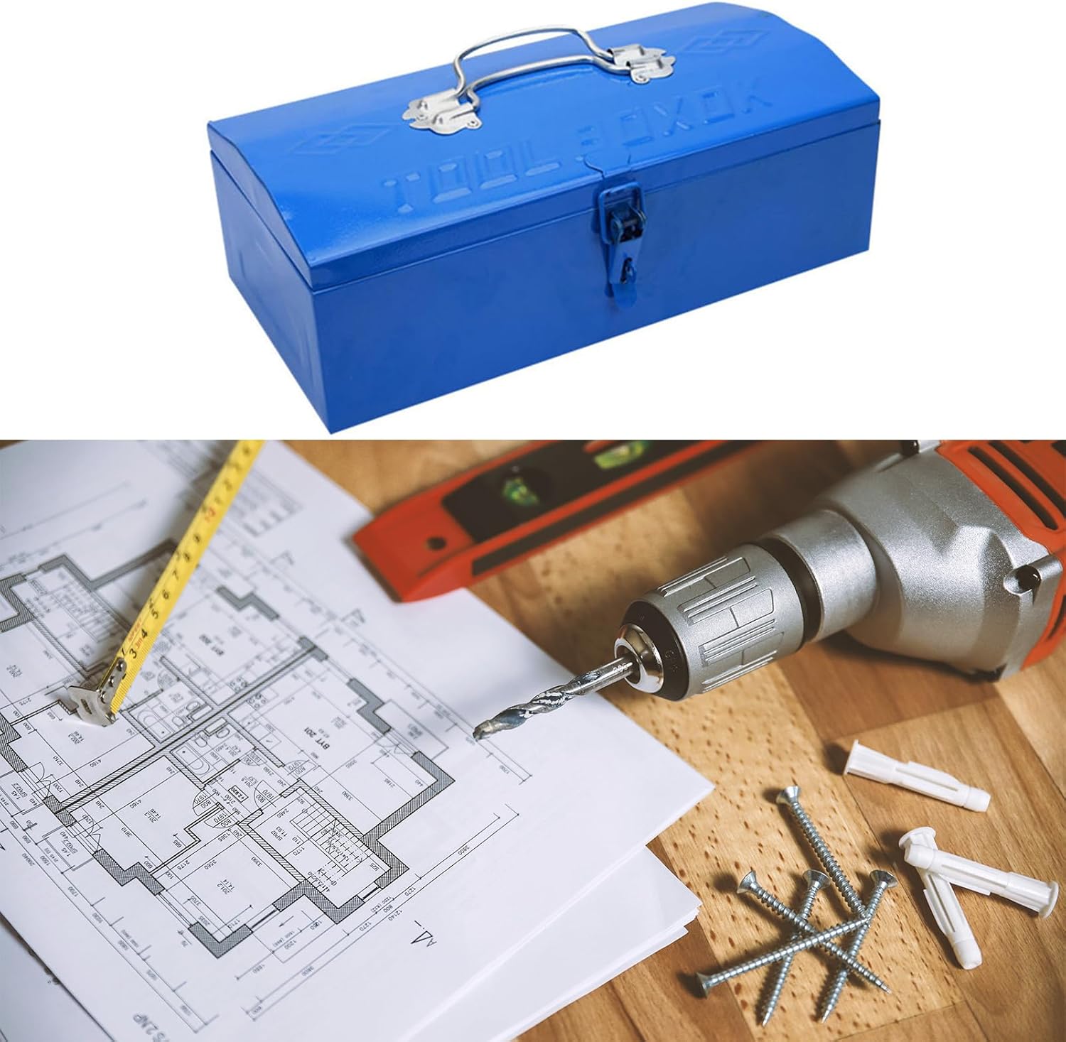  Boîte De Rangement Portable Pour Feuilles De Fer, Organiseurs D'outils, Coque Rigide Pour La Maison, Le Bureau Et Les Voyages Avec Fermeture Sécurisée