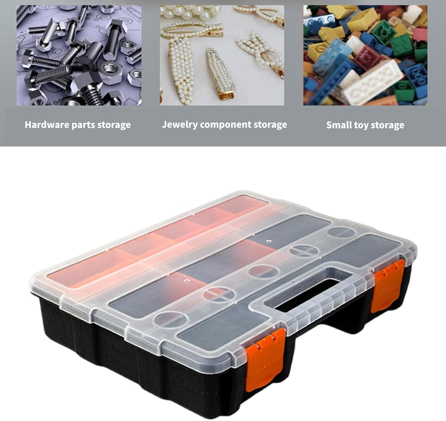 Boîte à Outils Portable Avec Couvercle, Vis, Boîtes De Rangement Pour Petites Pièces Avec Séparateurs Amovibles