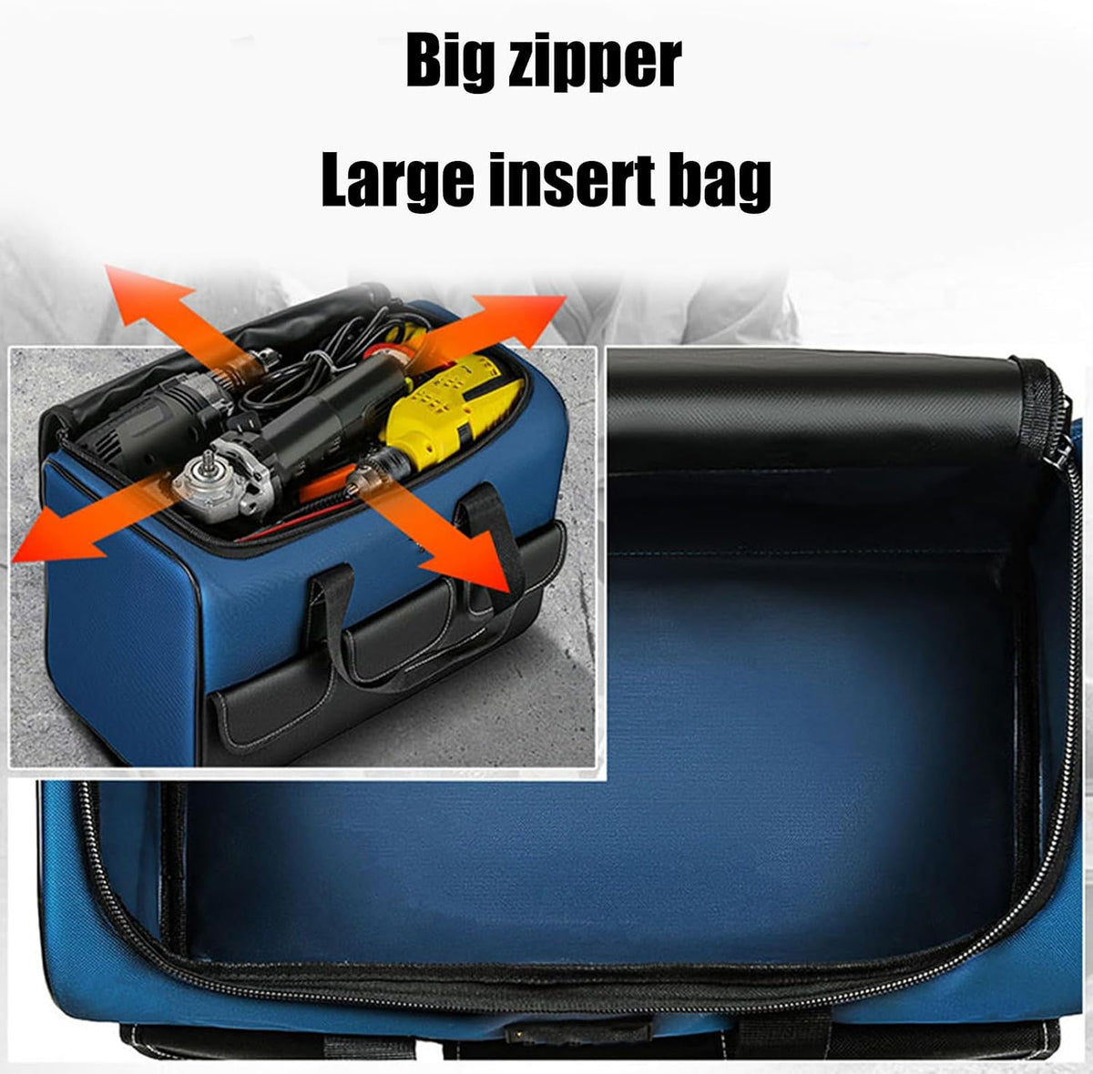  Sac De Rangement Pour Outils Industriel, Avec Poignées Renforcées, Imperméable Pour Mécaniciens, Entrepreneurs Et Outils De Maintenance En Tissu