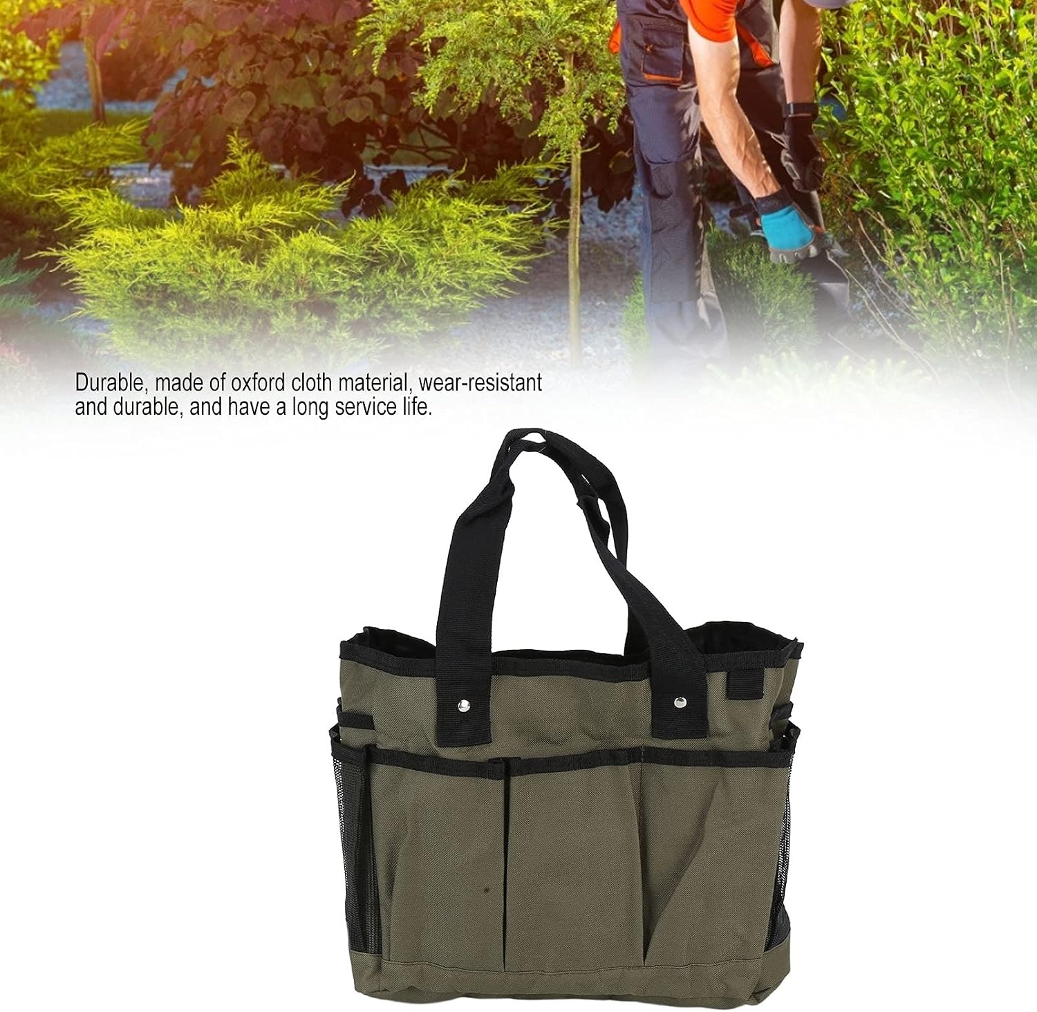  Cocoarm Sac Fourre-Tout D'extérieur En Tissu Oxford, Organisateur D'outils De Jardin 46 X 25 Cm Avec 11 Poches, Doublure Imperméable, Sac De Rangement à Main Pour Fournitures 'Outils De Jardinage