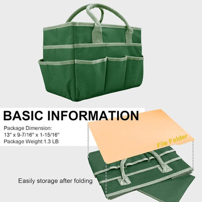  Sac à Outils Pliable En Tissu Polyester Et Poignées De Transport Renforcées, Sac à Outils Artistiques à Compartiments Multiples