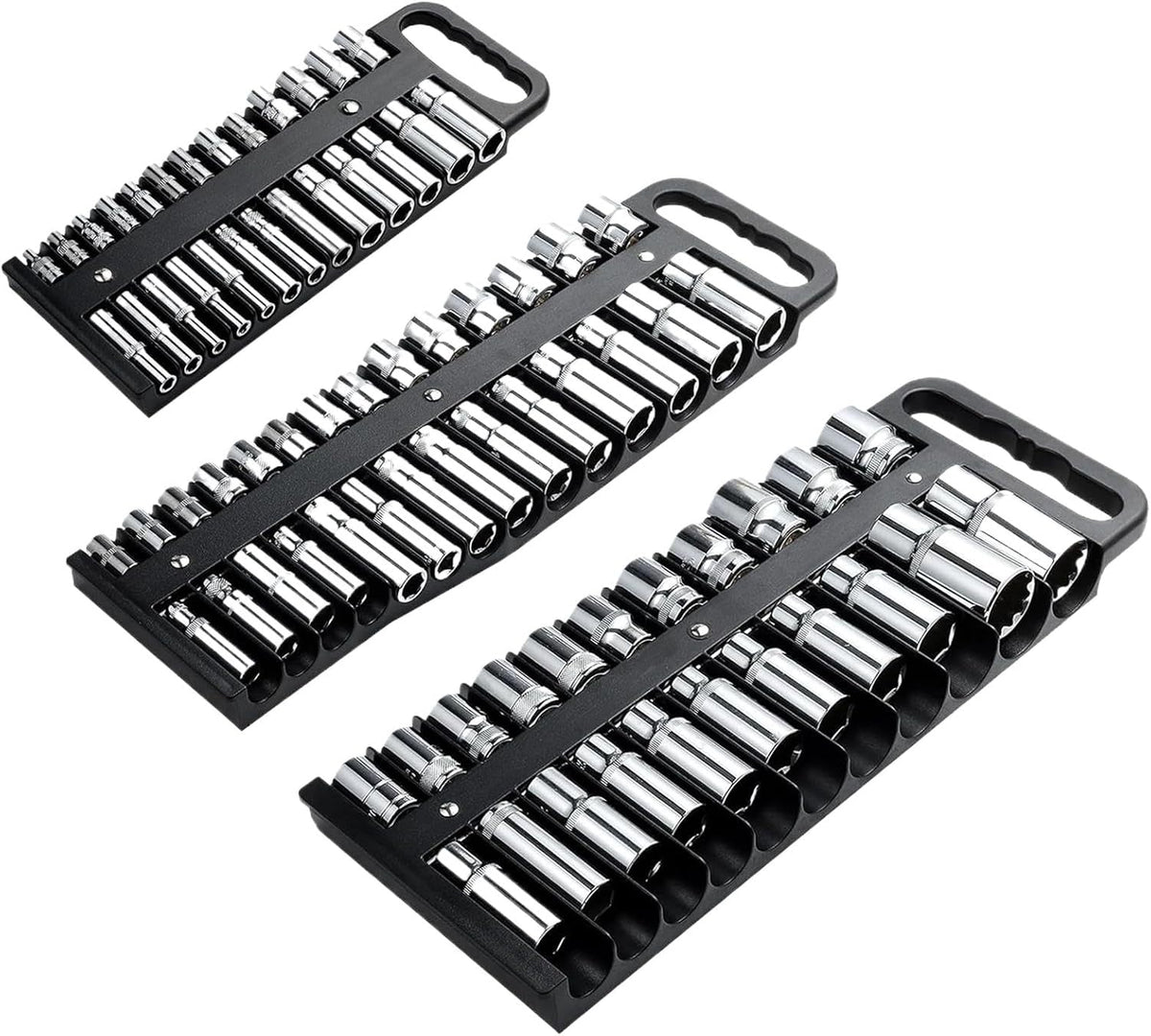 GENERIC Lot De 3 Organiseurs De Douilles Magnétiques, Porte-outils Portables Pour Prises, Organisateur De Douilles Magnétiques Pour Garage, Atelier, Idéal Pour Les Mariages Et Les Anniversaires