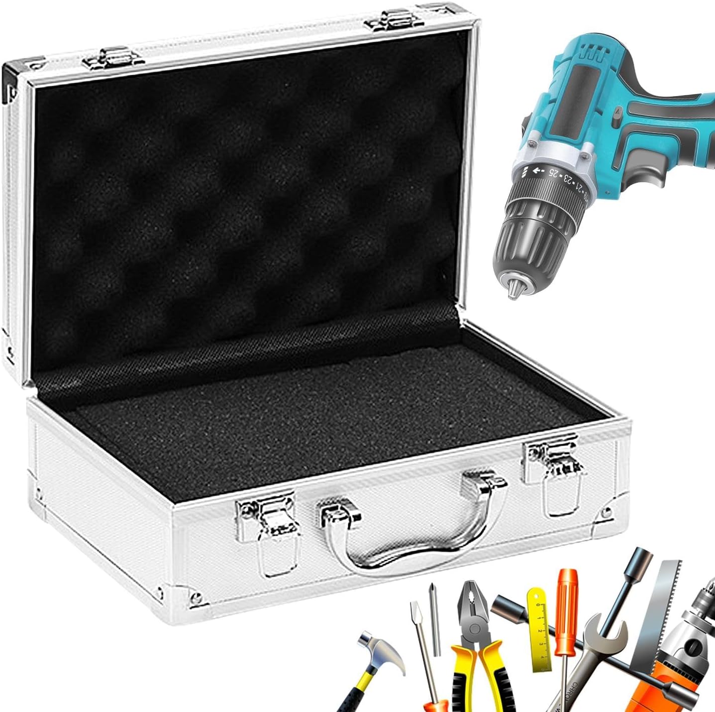 GENERIC Boîte De Rangement à Outils Polyvalente, Boîte De Rangement Pour Outils Portable, Boîte De Rangement à Outils En Aluminium, étui De Rangement Polyvalent Avec Poignée Ergonomique Pour Divers Outils