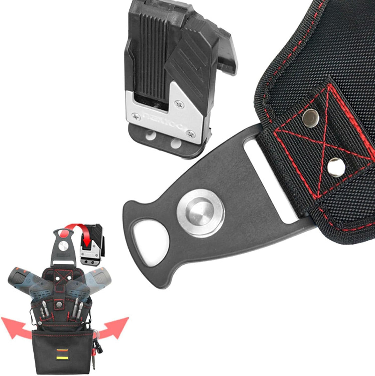  Sac à Outils De Ceinture | Sac Porte-Outils Ceinture Aimanté - Pochette à Vis Réglable Organisateur Pour Électricien, Porte-Perforateur Électrique Imperméable Pour Atelier De Menuiserie Et