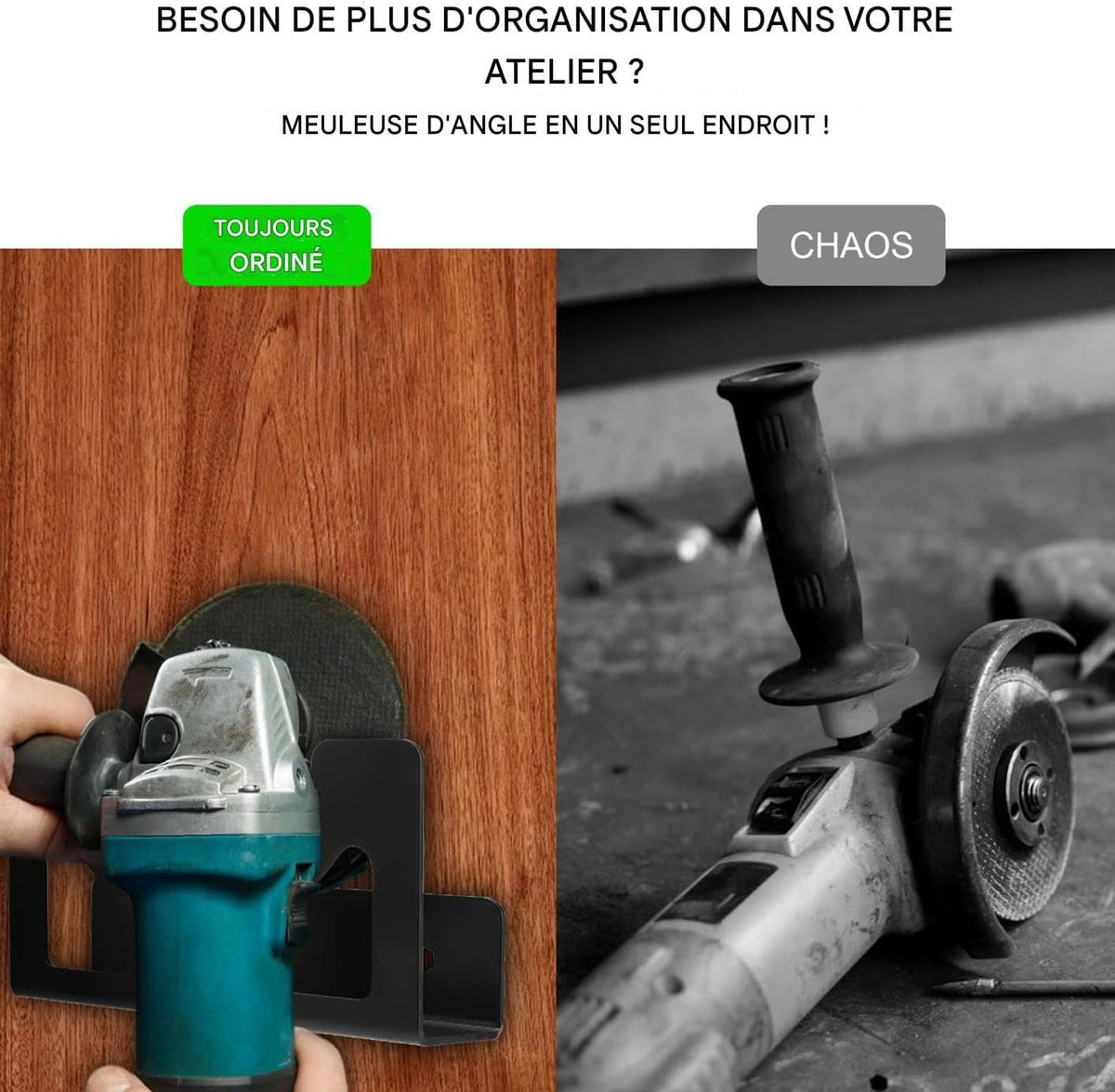  Support Pour La Meuleuse D'Angle | Support De Meuleuse D'Angle Fixation Murale - Organisateur Sécurisé Polyvalent En Fer Pour Outils Électriques Ponceuses Perceuses