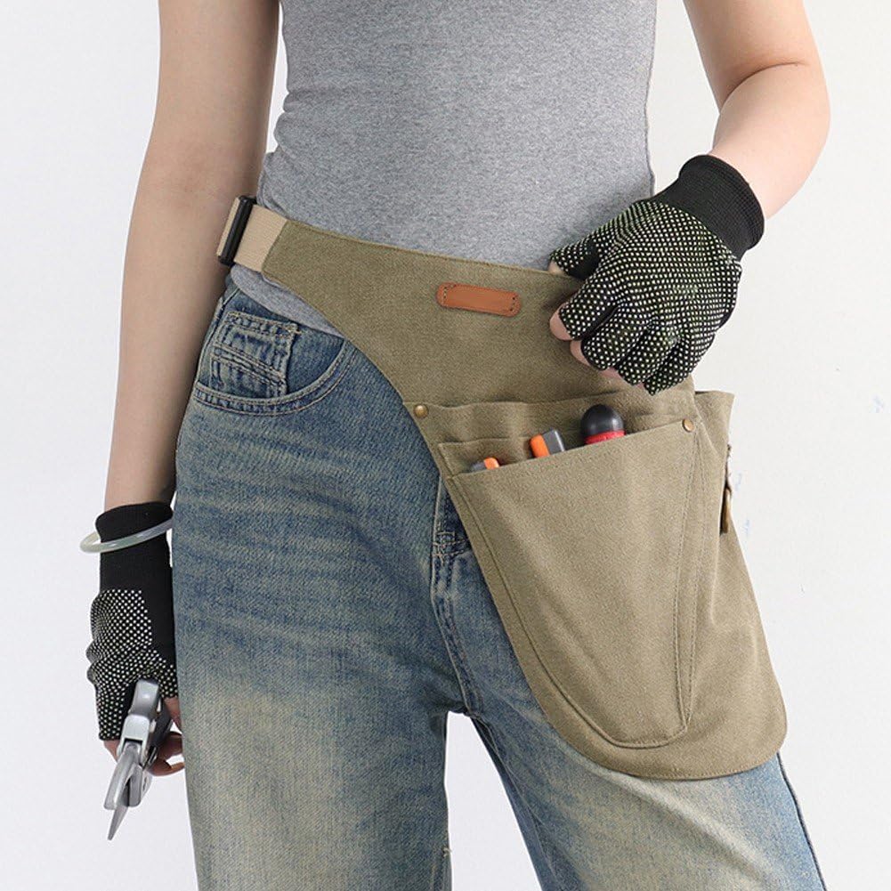  Sacoche Porte-Outils Pour Ceinture, Tablier Porte-Outils Pour Le Jardinage, Les Fleuristes, Le Travail Du Bois, Le Bricolage, Pour Outils à Main, Sac à Outils Avec Ceinture Réglable