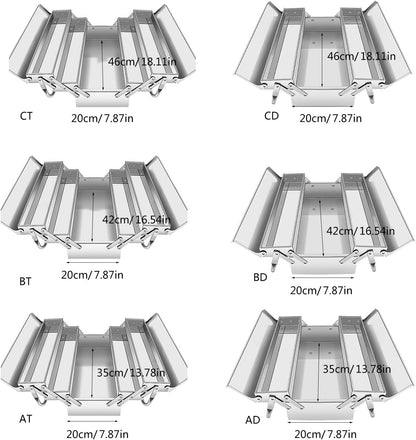  Boîtes À Outils Pliage En Acier Inoxydable Boîte Des Organisateurs Avec Double/Trois Couches Pour Stockage D'outils Efficace Une Portabilité Facile