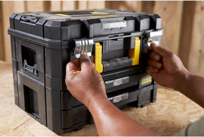  STANLEY FMST1-71981 Kit 2 Mallettes Modulable Tstak/Pro-Stack Gamme FATMAX - 21.5L - Corps En Polypropylène - Larges Attaches Métalliques Anti-Corrosion - Cadenassable