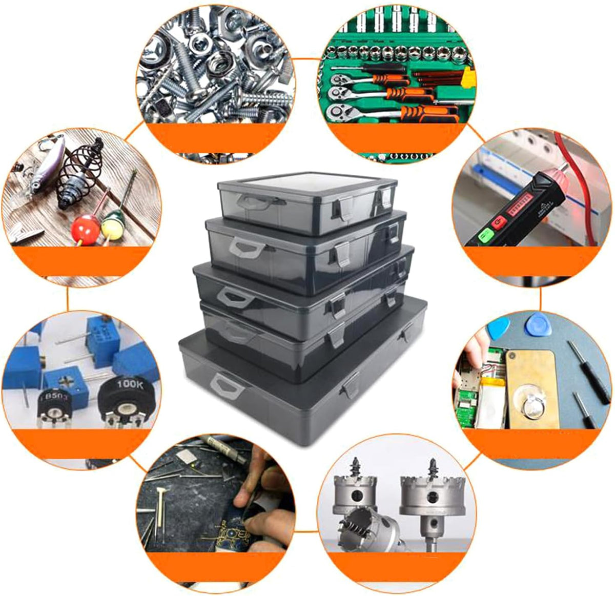 Boîte à Outils De Rangement Portable Pour Petites Pièces Avec Séparateurs Amovibles Pour Vis, Vis Et écrous
