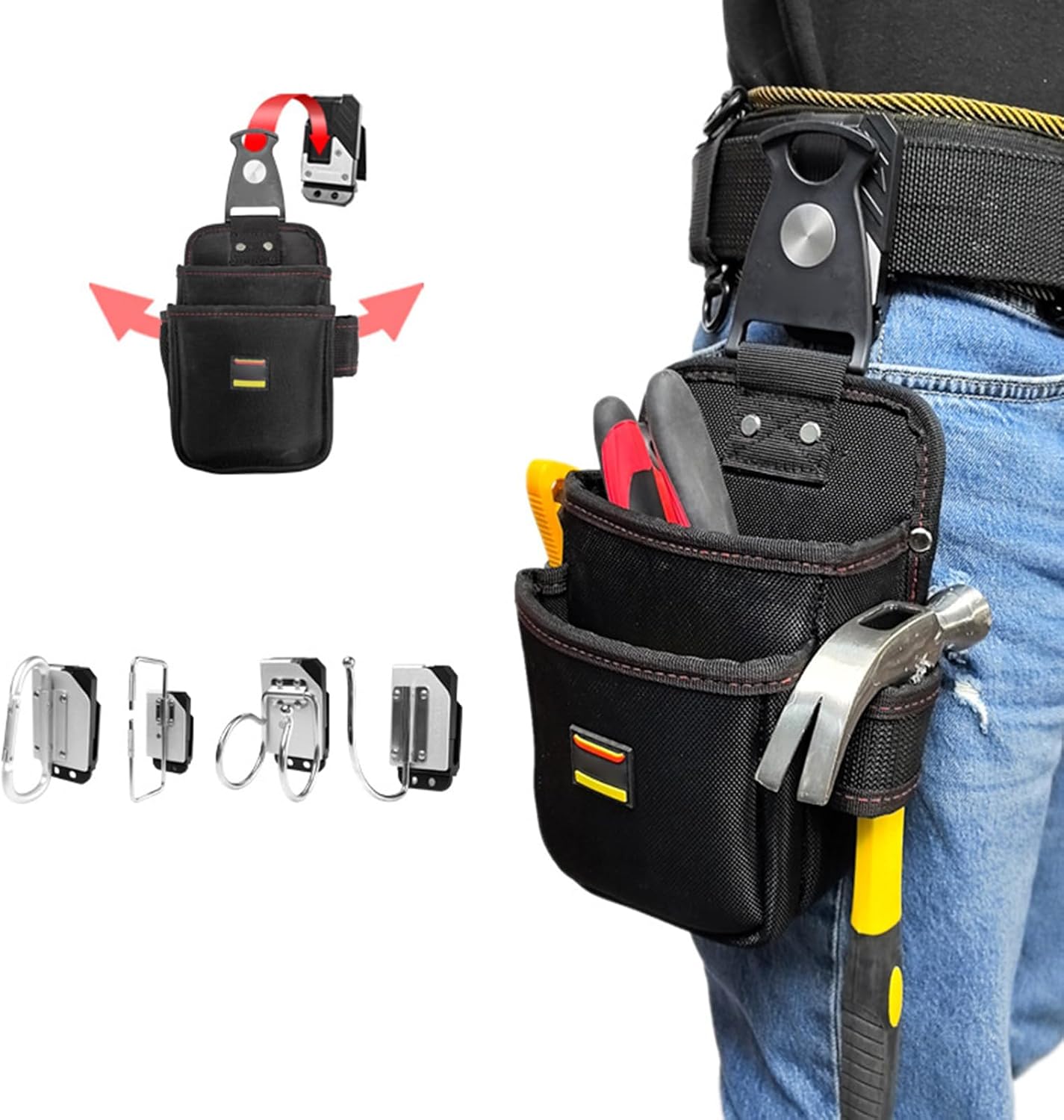 GENERIC Petite Pochette à Outils – Rangement à Dégagement Rapide Pour Outils D'électricien – Porte-outils Pour Pinces, Marteaux, Réparations électriques, Plomberie, Entretien, Travail Du Bois, Construction