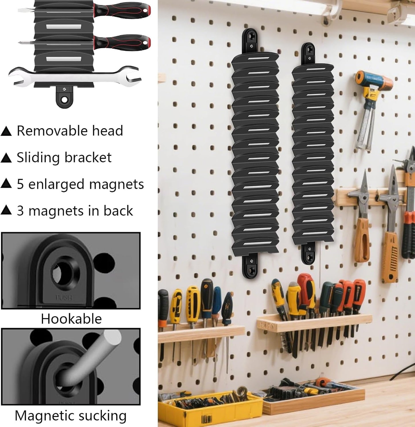 GENERIC Organiseur De Clés Magnétique, Support De Rangement Pour Outils, Boîte à Outils Polyvalente, Support Robuste, Idéal Pour Les Passionnés, L'organisation D'atelier Et De Garage