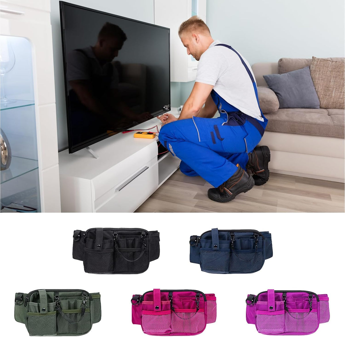  Sac De Ceinture Utilitaire Avec Rangement D'outils Pour Infirmières Et Infirmières, Noir