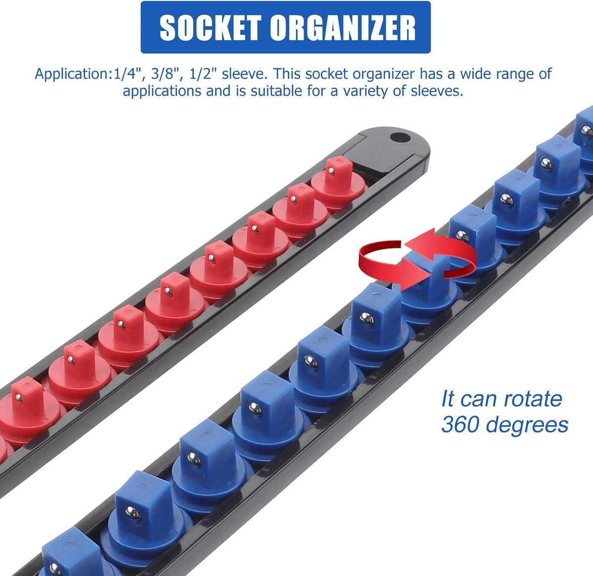  ULTECHNOVO 6pcs Support De Douille En Plastique Multifonctionnel Cadre Rotatif 360° Pour Rangement D'outils, Combinable Librement, Adapté à L'atelier Garage
