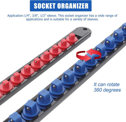  ULTECHNOVO 6pcs Support De Douille En Plastique Multifonctionnel Cadre Rotatif 360° Pour Rangement D'outils, Combinable Librement, Adapté à L'atelier Garage