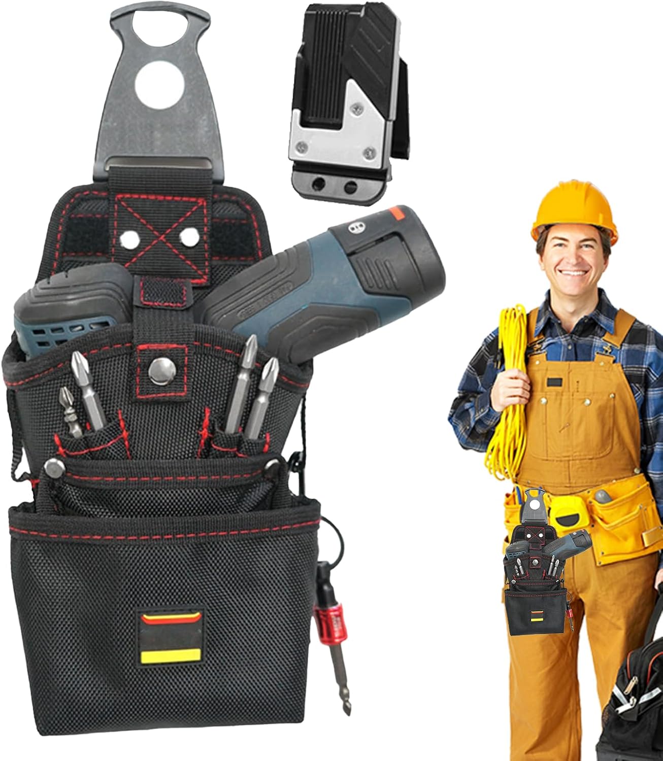  Sac à Outils De Ceinture | Sac Porte-Outils Ceinture Aimanté | Organisateur Résistant Aux Rayures Pour Électricien Sur Chantier BTP Et Atelier