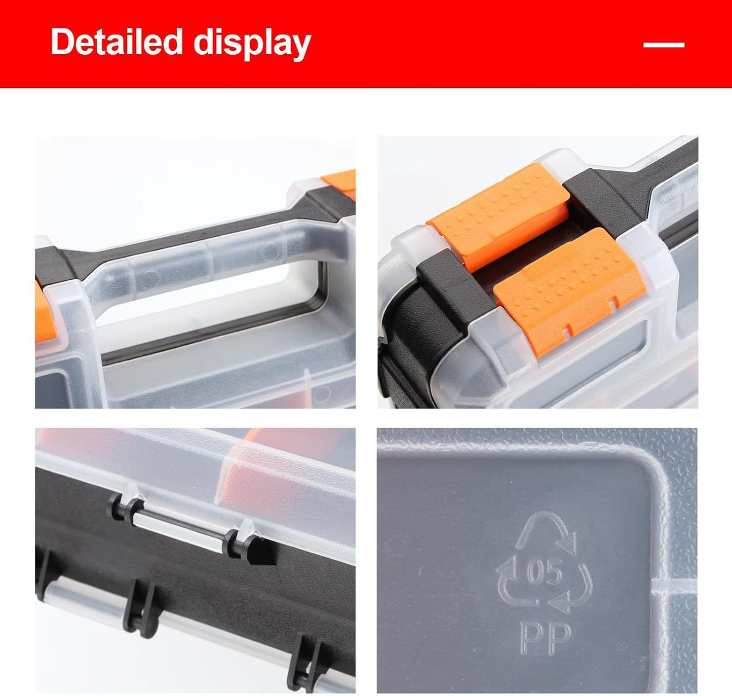 GENERIC Boîte à Outils Portable Transparente Double Face | Boîte De Rangement Pour Pièces Avec Séparateurs Amovibles | Pour Quincaillerie, Petites Pièces, Appareils électroniques, Perles, Bijoux, Garage