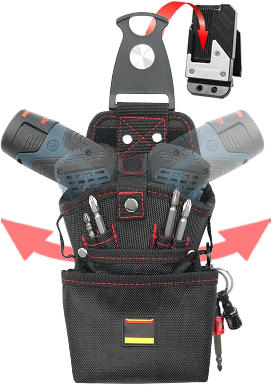  Sac à Outils De Ceinture | Sac Porte-Outils Ceinture Aimanté - Pochette à Vis Réglable Organisateur Pour Électricien, Porte-Perforateur Électrique Imperméable Pour Atelier De Menuiserie Et