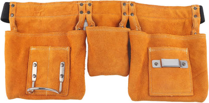  Sac De Ceinture à Outils En Cuir De Vache, Résistant Aux Coupures, Robuste, Respirant, Pochette De Taille Réglable Pour Les Travailleurs D'entretien