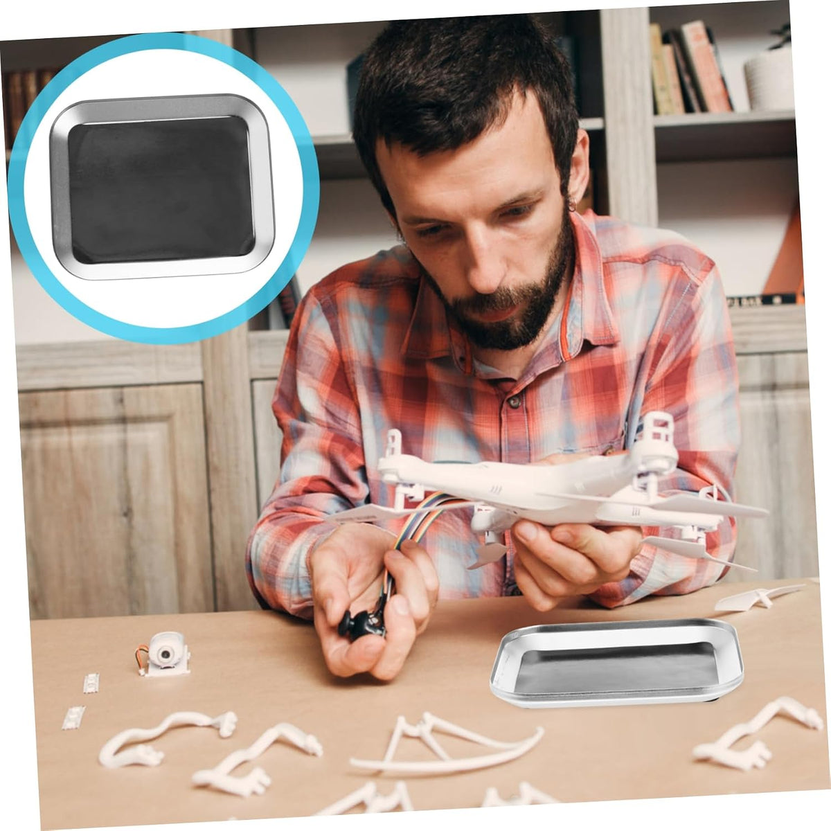  Ciieeo Plateau Magnétique Carré Anti-rayures En Métal Argenté Support Magnétique Pratique Pour Pièces Et Outils Pour Rangement Atelier