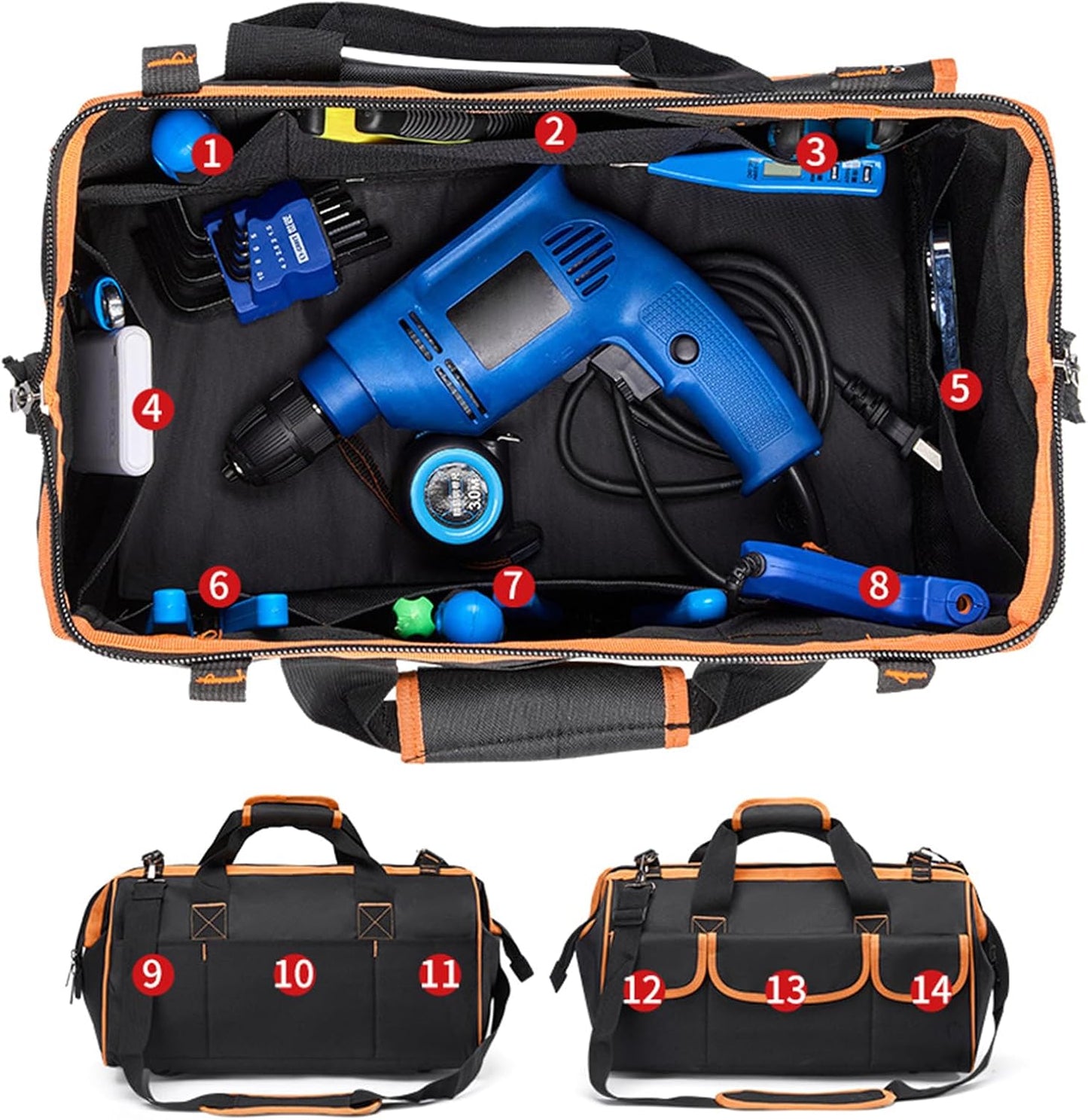  À Main De Capacité, De Rangement D ' Outils D ' électricien, Organisateurs D ' Outils, Pochettes D ' Outils D ' électricien, à Outils à Large Bouche, Pochettes épaisses