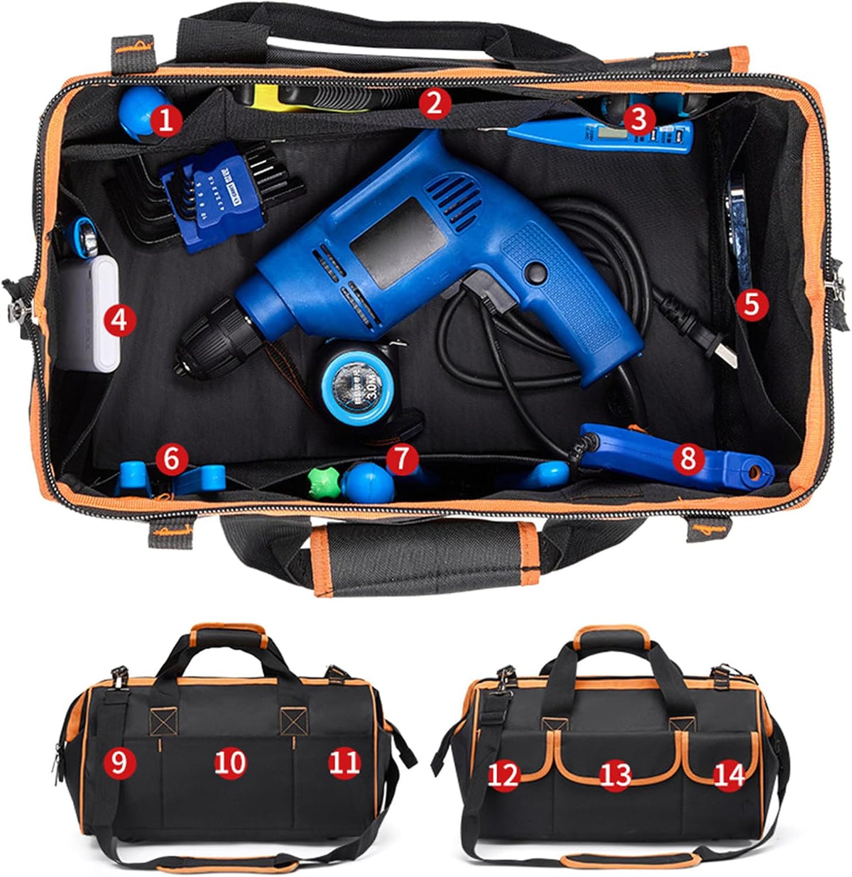  À Main De Capacité, De Rangement D ' Outils D ' électricien, Organisateurs D ' Outils, Pochettes D ' Outils D ' électricien, à Outils à Large Bouche, Pochettes épaisses