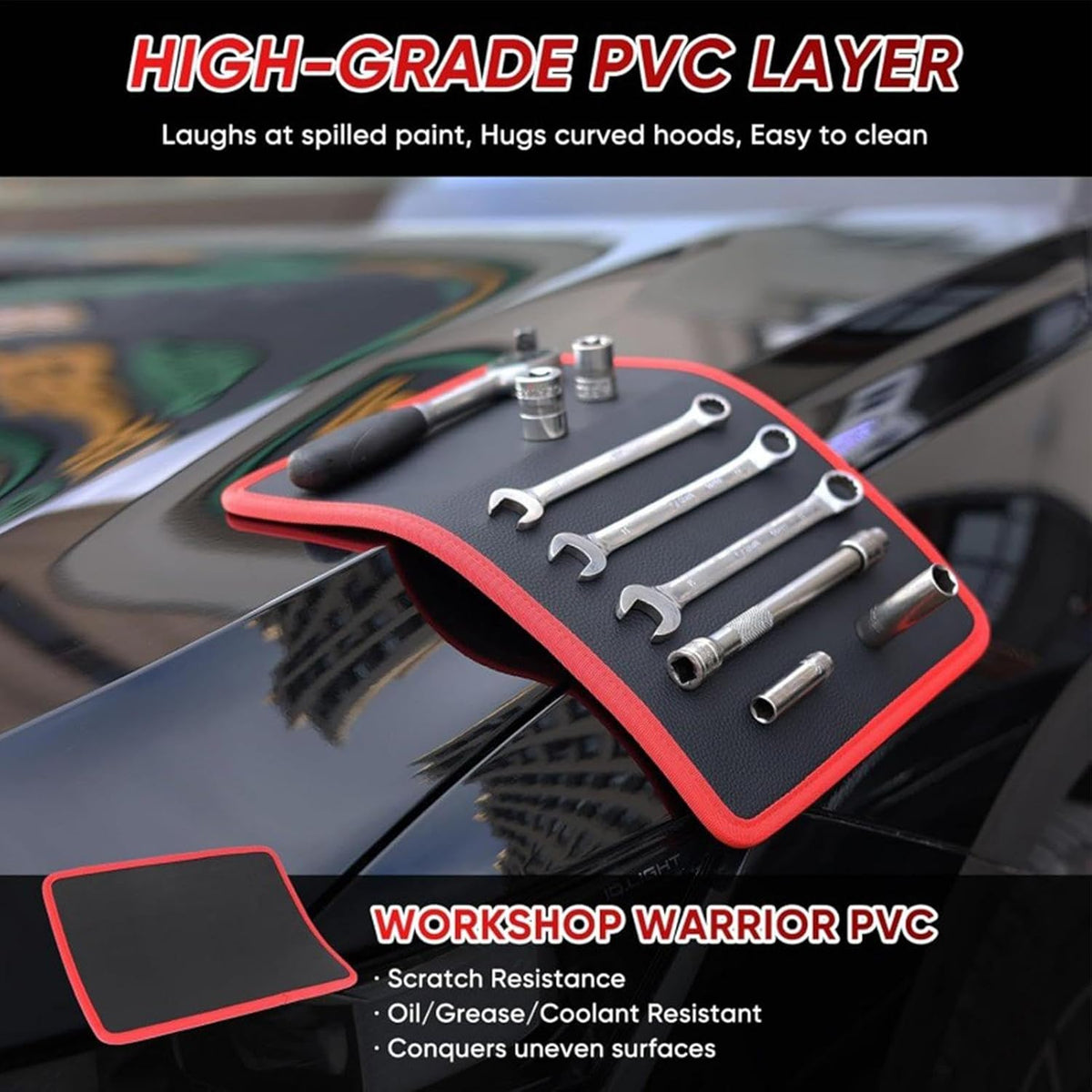  Tapis Magnétique | Organiseur De Pièces Métalliques - Tapis Magnétique Non-Glissant Pour Mécaniciens,Pour Atelier Auto Garage Tournevis Clés Boulons