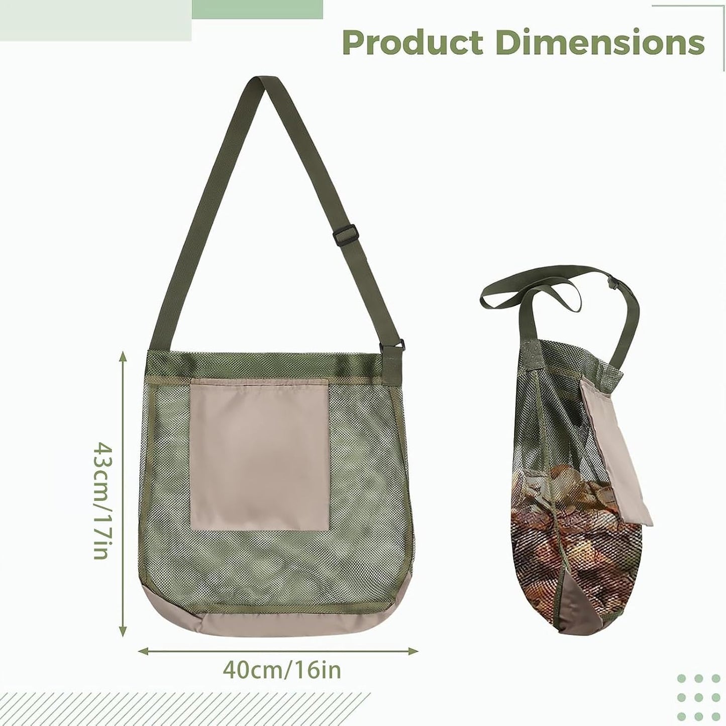 GENERIC Sac À Champignons De Cueillette - Grande Capacité Avec Poche Téléphone - Sac De Cueillette Extérieur | Pour Les Amoureux De La Nature Les Passionnés Plein Air Randonneurs Forêt Sentiers
