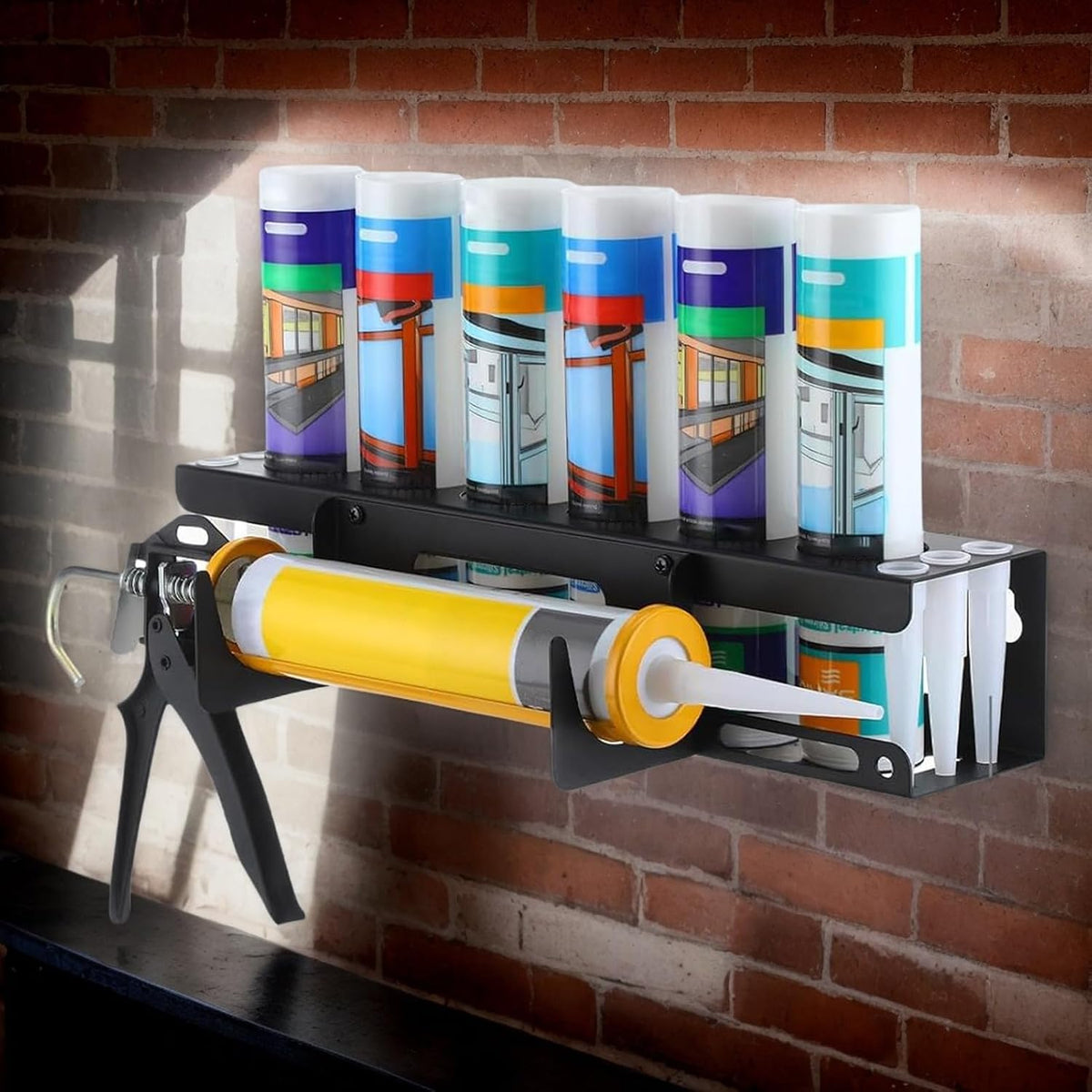  Support Pour Distributeur De Mastic D'Atelier - Support Mural Robuste Pour Tubes De Calfeutrant | Rangement Pour Outils De Professionnels En Rénovation Et Maintenance