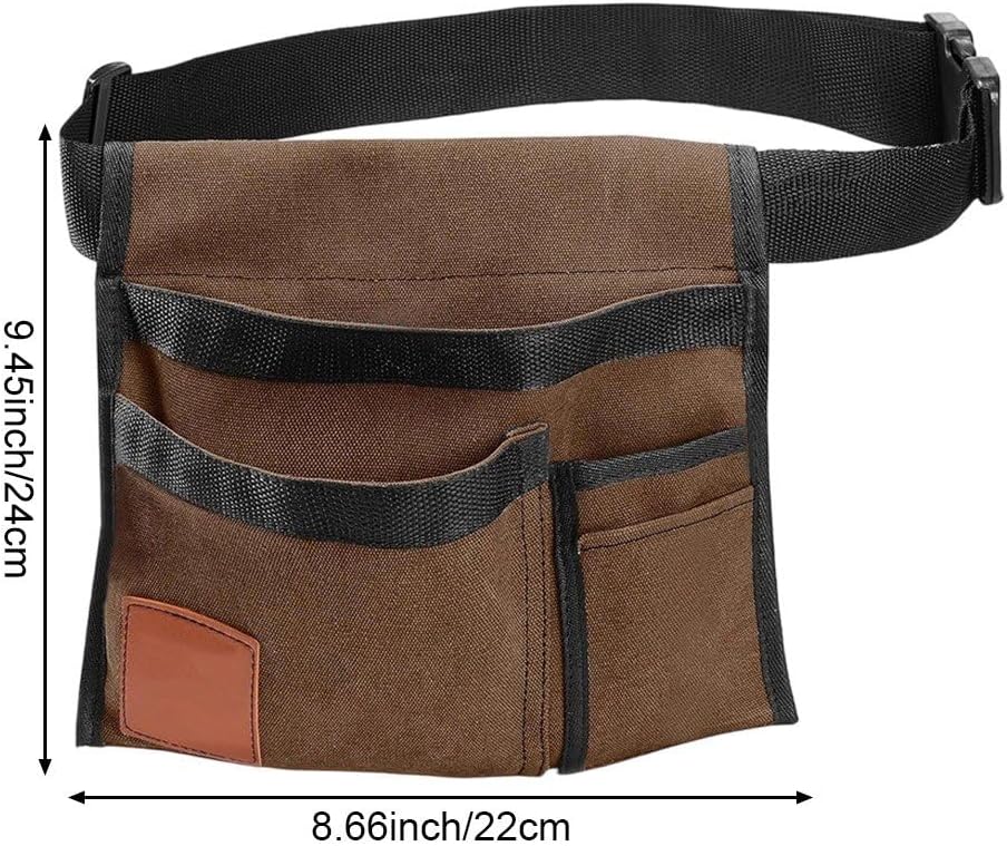  Ceinture Porte-Outils De Jardin En Toile - Pochette À Outils Ajustable À Taille, Tablier Utilitaire Léger Avec Poches Pour Femmes Hommes, Organisateur De Jardinage