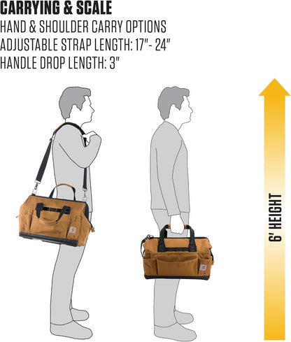  Carhartt Onsite Sac à Outils Durable, Résistant à L'eau, Sac De Rangement Pour Outils, Lourd, 40,6 Cm, 30 Poches, Noir