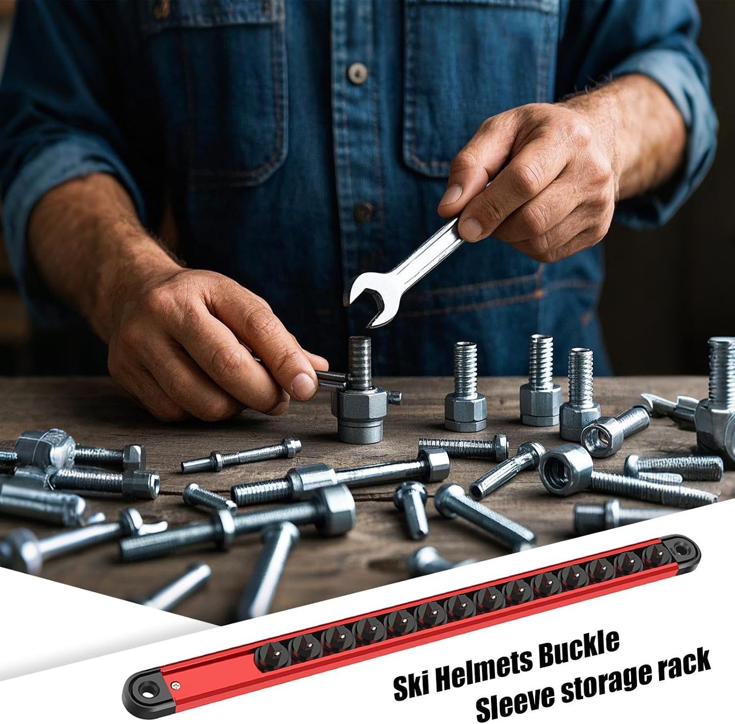 GENERIC Organiseur De Douilles Magnétique En D'aluminium, Boîte à Outils De 40,6 Cm Pour Clés, Tournevis, Outils De Mécanicien