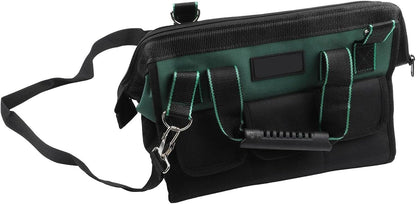  Sac à Outils Robuste Vert De 40,6 Cm Avec Plusieurs Compartiments Et Sangle Rembourrée Pour Un Transport Facile (B)
