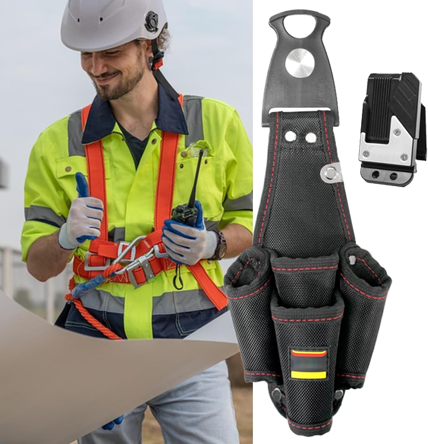 GENERIC Ceinture à Outils D'électricien | Pochette De Rangement De Grande Capacité | Sacs Porte-outils | Pour Bricoleur, Entrepreneur, Mécanicien, Plombier, Menuiserie, Papa