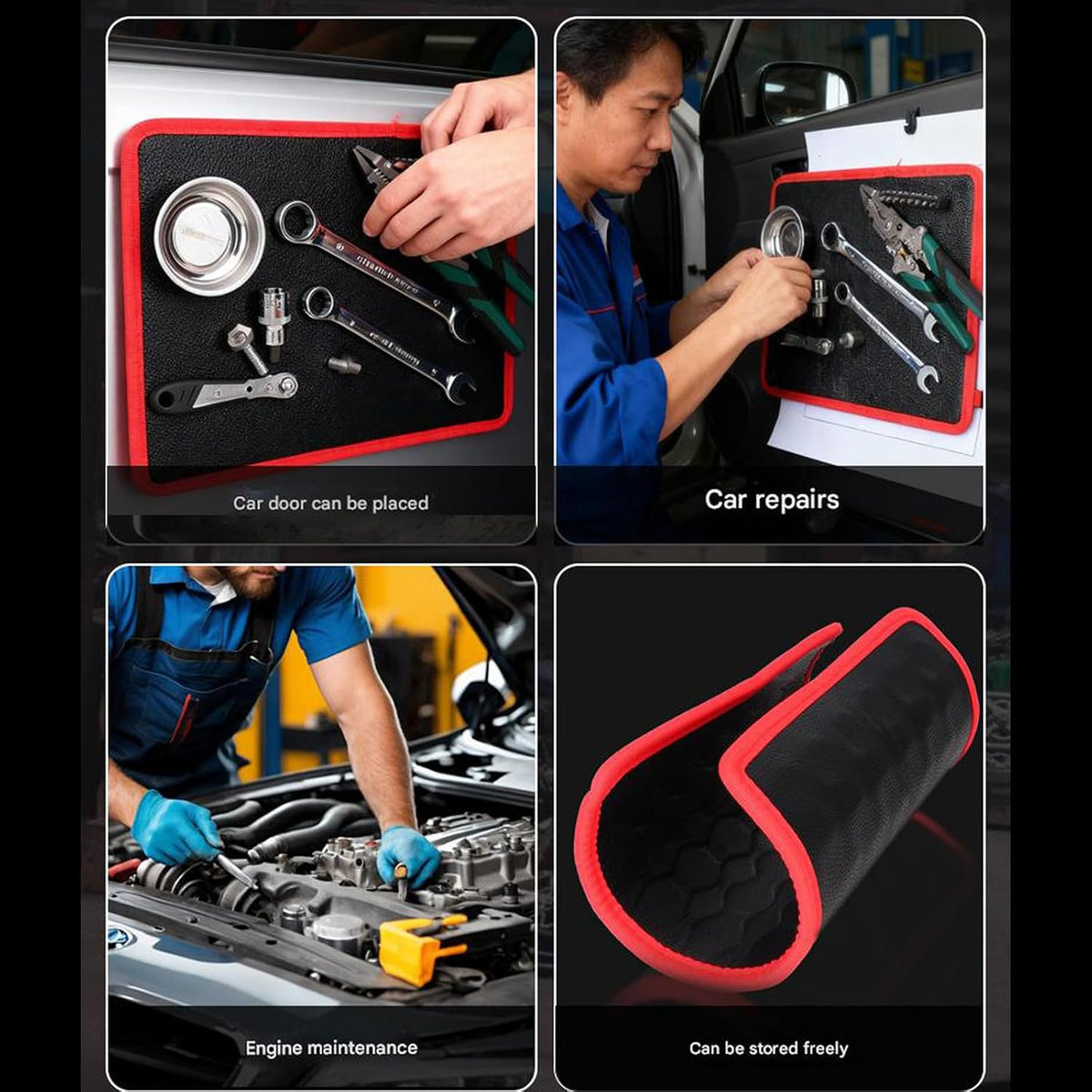  Tapis à Outils Pour Des Applications Polyvalentes, Chacun Avec Aimants Puissants Et Matériaux De Qualité Supérieure Antidérapants