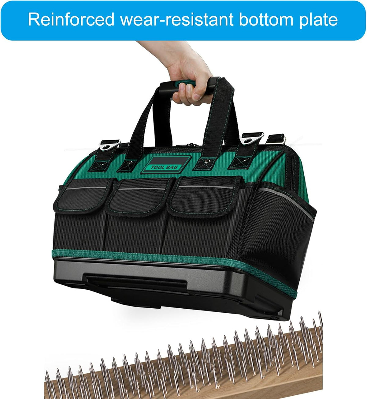  Sac à Outils De 40,6/45,7/58,4 Cm Avec Bandoulière Réglable, Sac De Rangement Pour Outils De Grande Capacité