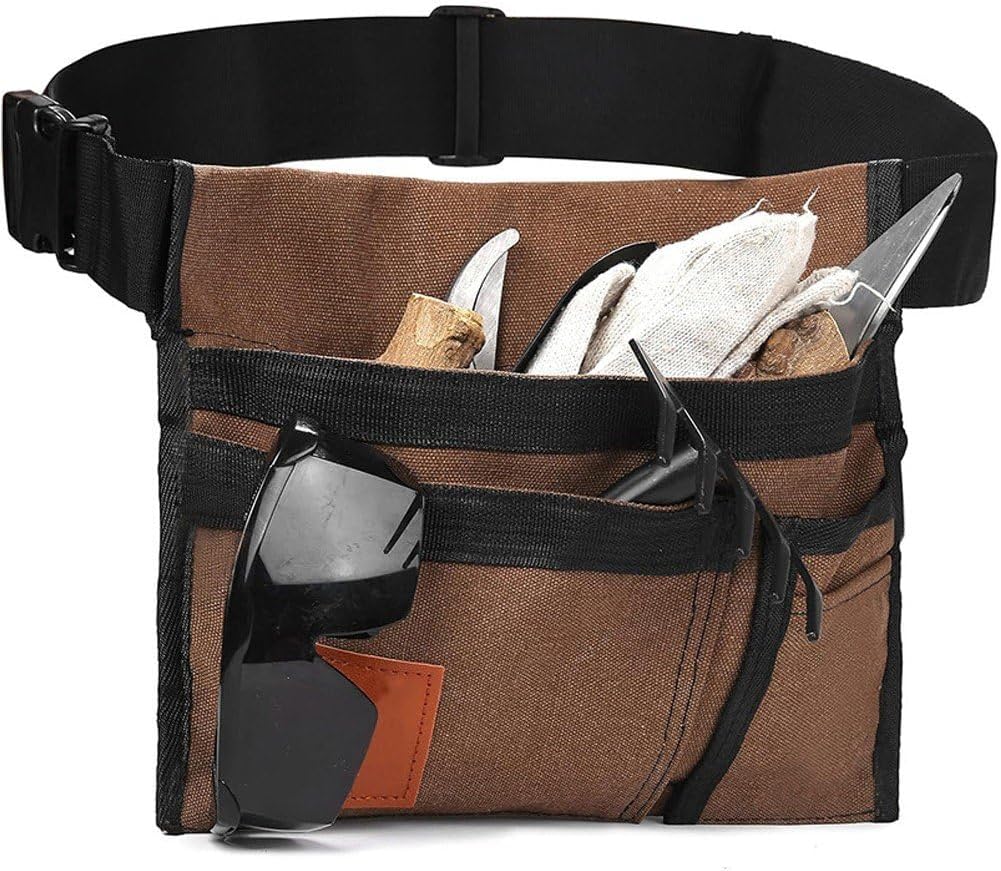  Ceinture Porte-Outils De Jardin En Toile - Pochette À Outils Ajustable À Taille, Tablier Utilitaire Léger Avec Poches Pour Femmes Hommes, Organisateur De Jardinage
