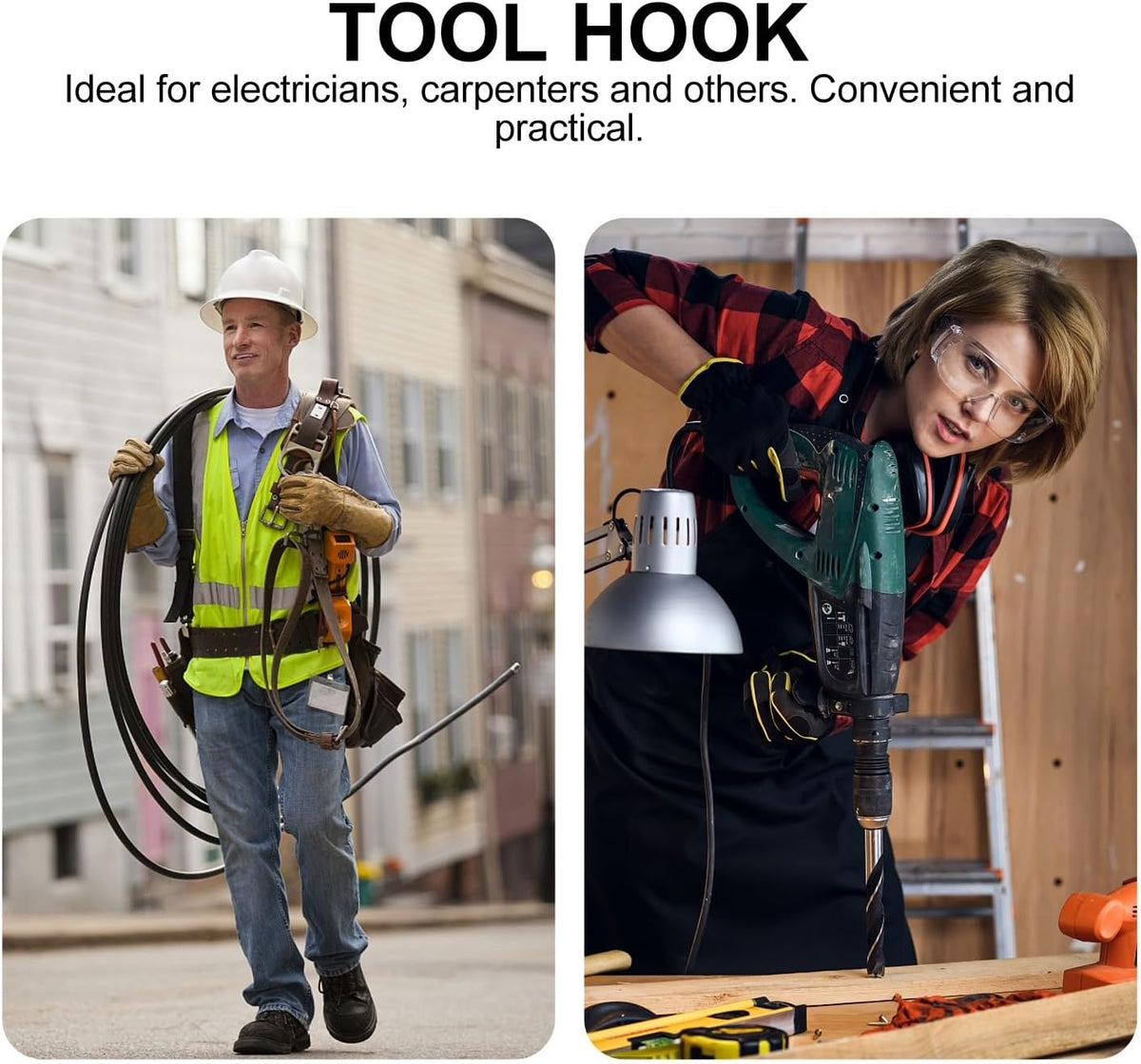  Ciieeo Support Ceinture Pour Perceuse Électrique Et Clé Dynamométrique Porte-Outils Compact Et Résistant Crochet Suspendre Pratique Pour Rangement D’Outils Artisans Et Électriciens