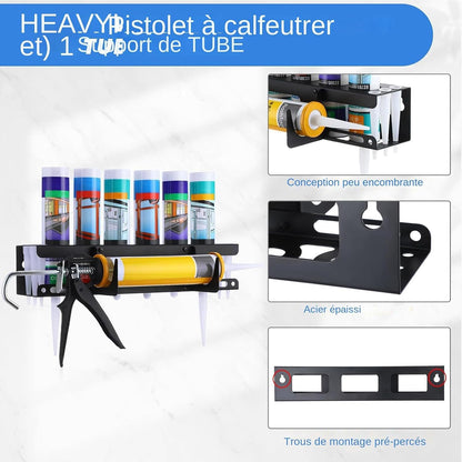  Organisateur De Mastic | Support Mural Robuste Pour Tubes De Calfeutrant - Rangement Pour Outils De Professionnels En Rénovation Et Maintenance