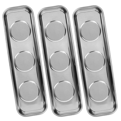  VASTOOLS Lot De 3 Plateaux Magnétiques Ronds De 15,2 Cm En Acier Inoxydable Pour Vis, Douilles, Outils, écrous, Boulons, Accessoires En Métal Ferrugineux