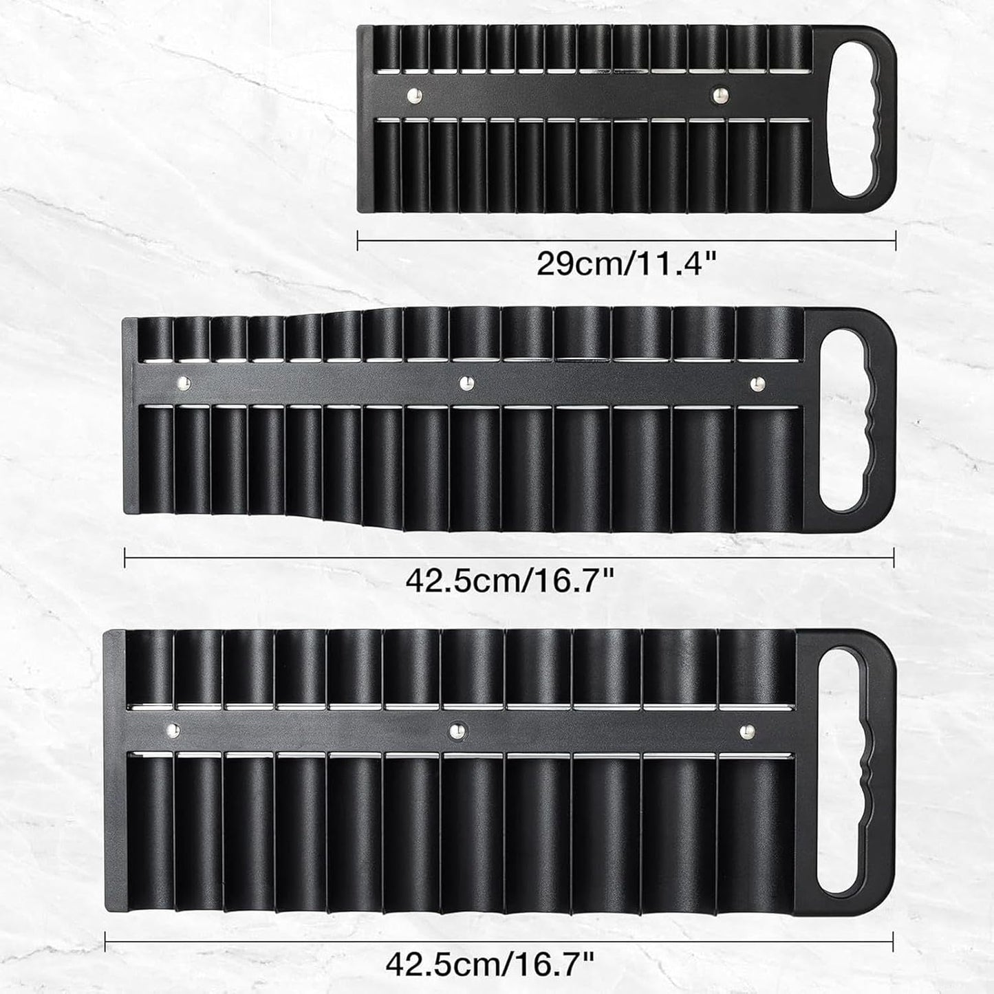 GENERIC Lot De 3 Organiseurs De Douilles Magnétiques, Porte-outils Portables Pour Prises, Organisateur De Douilles Magnétiques Pour Garage, Atelier, Idéal Pour Les Mariages Et Les Anniversaires