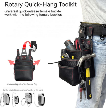  Ceinture Porte-Outil - Organisateur Oxford Imperméable 3 Couches,Pochette Ceinture Travail,pour Travail Construction Menuiserie Jardin Mécanique Électricité