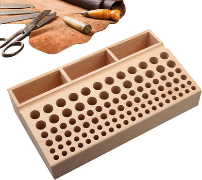  Support De Rangement Pour Outils,Support En Hêtre à Fentes Pour Emporte-Pièces | Boîte De Stockage Pour Outils En Cuir,pour La Maison, Les Professionnels, Cadeau Femmes Et Amis, Travail Intérieur Et