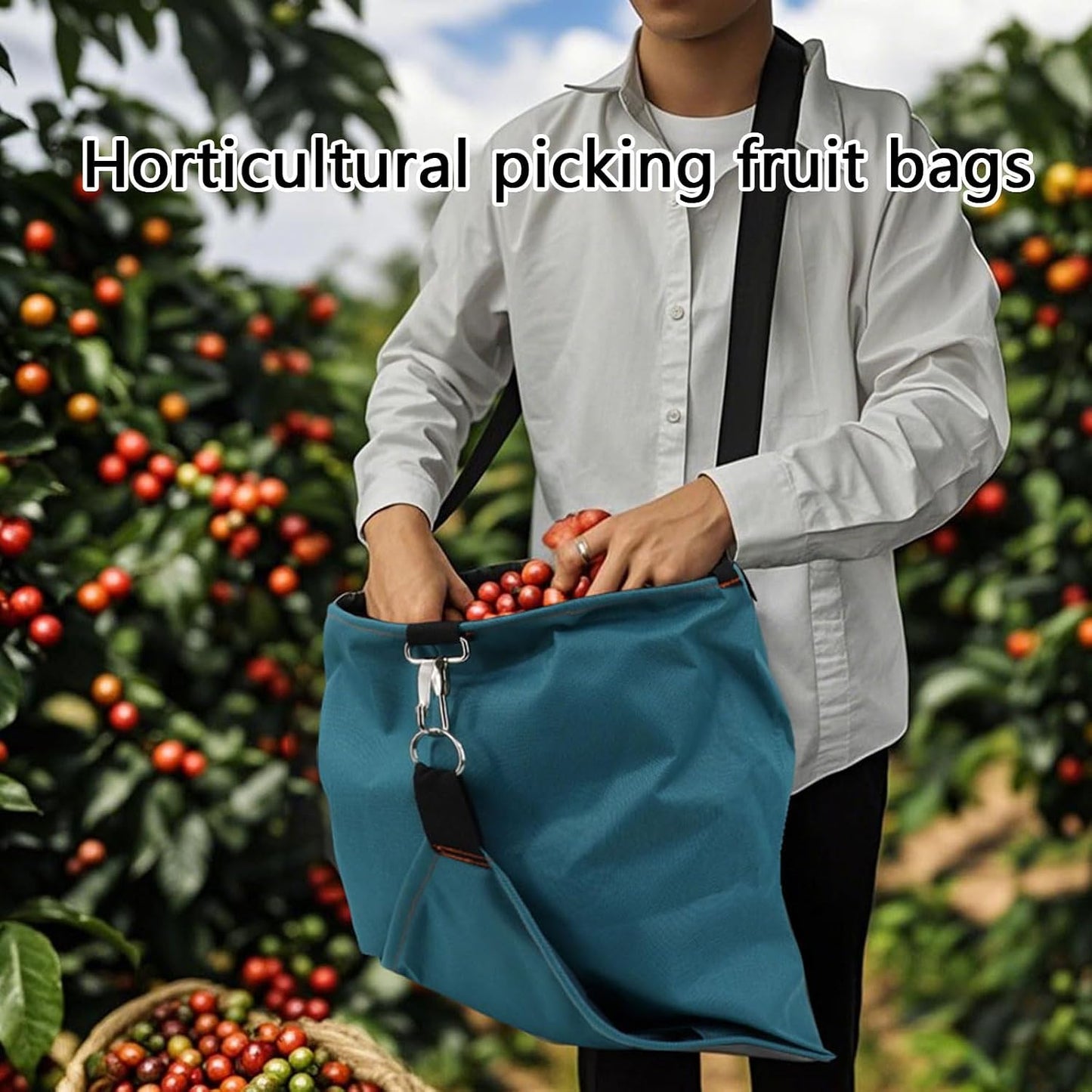  Sac De Récolte De Jardin Multifonction De Grande Capacité 35 X 34 Cm Adapté Pour Les Vergers, Agrumes, Matériaux Renforcés, Collecteur De Fruits Très Résistant