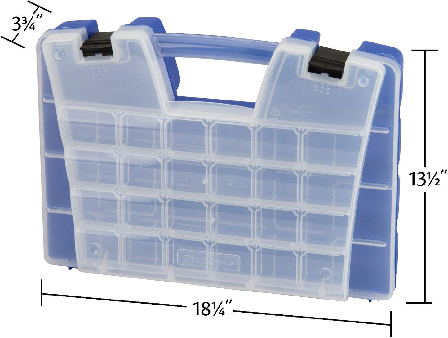  Akro-Mils 06318 Boîte De Rangement Portable à Compartiments Multiples (45,7 X 33 X 10,2 Cm), Bleu