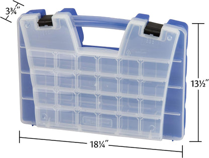  Akro-Mils 06318 Boîte De Rangement Portable à Compartiments Multiples (45,7 X 33 X 10,2 Cm), Bleu