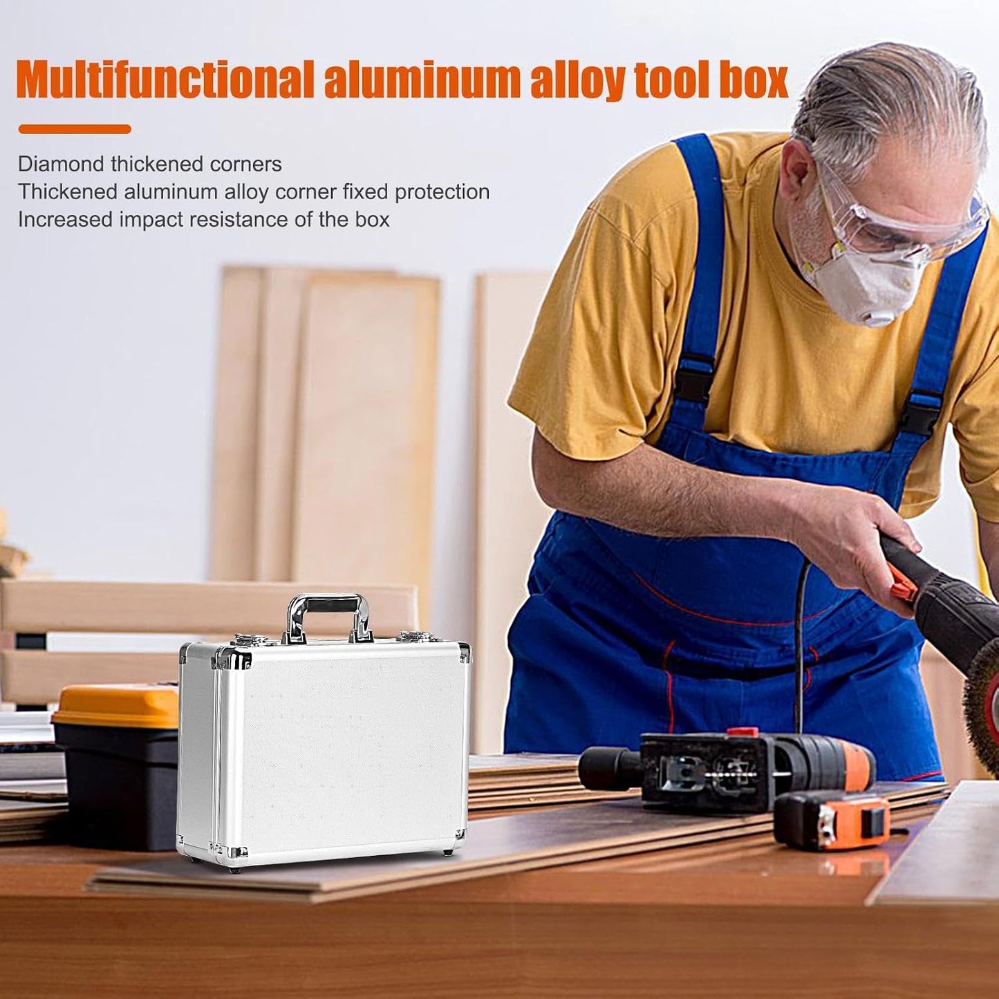 GENERIC Boîte De Rangement à Outils Polyvalente, Boîte De Rangement Pour Outils Portable, Boîte De Rangement à Outils En Aluminium, étui De Rangement Polyvalent Avec Poignée Ergonomique Pour Divers Outils